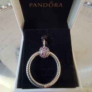 Pandora Moments pave pink O ring charm